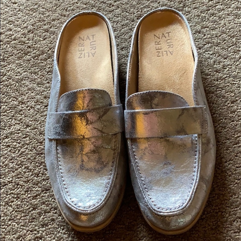 Silver slip on shoes